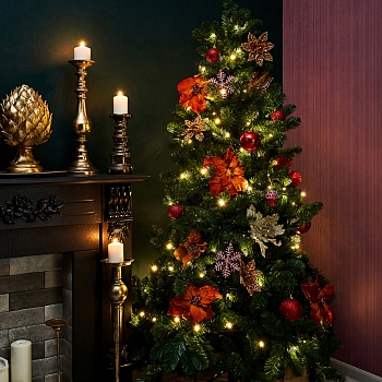 Гирлянда Твинкл Лайт 15 м, темно-зеленый ПВХ, 120 LED, цвет ТЕПЛЫЙ БЕЛЫЙ