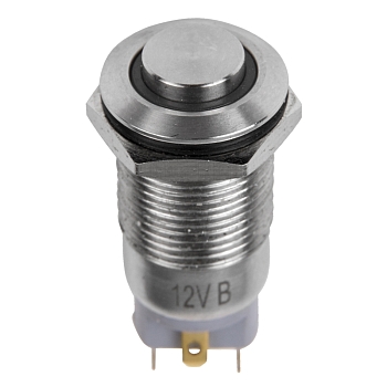 Кнопка антивандальная Ø12 12В(LED) Б/Фикс (4с) OFF-(ON) красная (A-12-C2) REXANT (в упак. 1шт.)