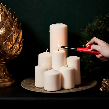 Бытовая газовая пьезозажигалка с классическим пламенем многоразовая (1 шт.) красная  СК-306  СОКОЛ