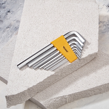 Набор ключей имбусовых HEX KRANZ 2,0-12 мм, CrV, 9 шт., удлиненные