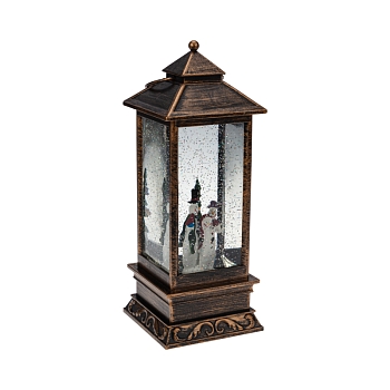 Декоративный фонарь с эффектом снегопада и подсветкой Новый год