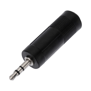 Переходник 3,5мм стерео штекер - 6,3мм стерео гнездо, пластик REXANT