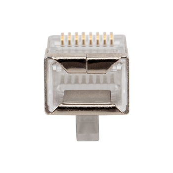 Разъем сетевой LAN на кабель, штекер 8Р8С (RJ-45), под обжим, в экране, 10шт. REXANT