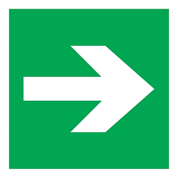 Наклейка эвакуационный знак "Направляющая стрелка"200*200 мм Rexant