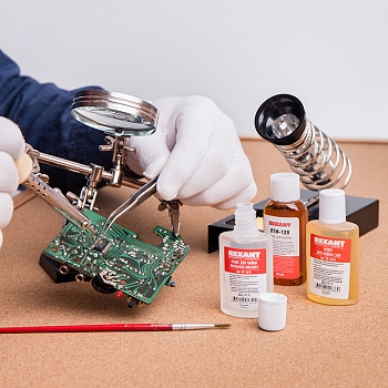 Набор К2 для пайки, «жидкий флюс» (флюс ПК, флюс СКФ, флюс ЛТИ-120) REXANT