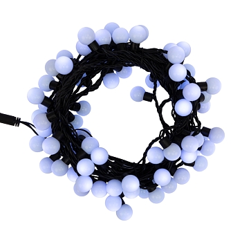 Гирлянда светодиодная Мультишарики Ø23мм 10м 80 LED БЕЛЫЙ черный ПВХ IP65 постоянное свечение 230В нужен блок 303-500 NEON-NIGHT