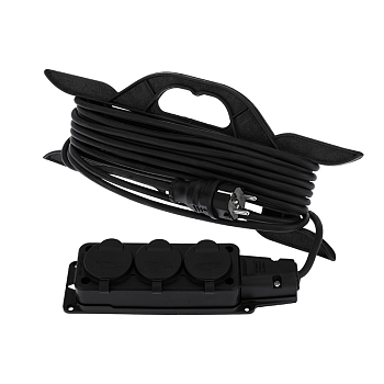 Удлинитель-шнур на рамке КГ 3х1,5, 10м, 3 гнезда, морозостойкий, с/з, 16А, 3500Вт, IP44 (Сделано в России) REXANT