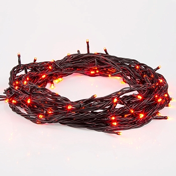 Гирлянда Нить управляемая 10м 100 LED РОЗОВЫЙ черный ПВХ IP65 свечение с динамикой 230В NEON-NIGHT