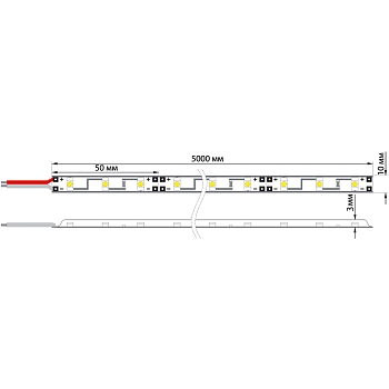 Лента светодиодная 12В, SMD5050, 14,4Вт/м, 60 LED/м, синий, 10мм, 5м, IP65 LAMPER
