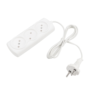 Удлинитель STANDARD 3 гнезда, 1,5м, 2х0,75мм², б/з, белый PROconnect