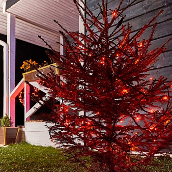 Гирлянда Нить управляемая 10м 100 LED КРАСНЫЙ черный ПВХ IP65 свечение с динамикой 230В контроллер в комплекте NEON-NIGHT