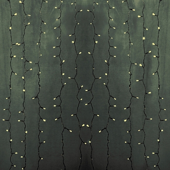 Гирлянда светодиодная Занавес 2х9м 1200 LED ТЕПЛЫЙ БЕЛЫЙ прозрачный ПВХ IP65 постоянное свечение 230В нужен блок 303-500-1 NEON-NIGHT