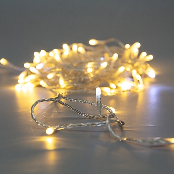 Гирлянда Нить 20м, с эффектом мерцания, прозрачный провод, IP44, 230В, диоды ТЕПЛЫЕ БЕЛЫЕ, 150LED NEON-NIGHT