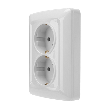 DEA Розетка 2-ая с/з с/у 16А Бел KRANZ
