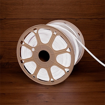 Гибкий неон 8х16мм односторонний 120 LED/м БЕЛЫЙ 230В бухта 100м (с комплектом подключения) NEON-NIGHT