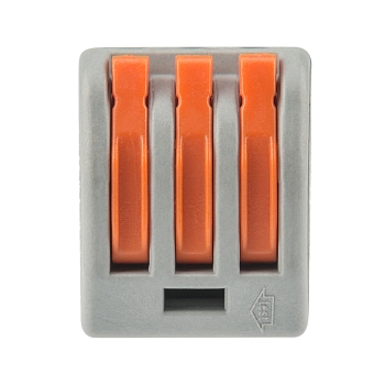 Универсальная клемма СМК 222-413, 3-проводная серая 0,08-2,5/4 мм² (50 шт/уп) REXANT