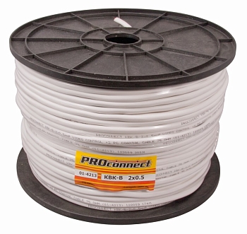 Кабель КВК-В-2+2x0,50 мм² (Cu/Cu) белый, 200 м, PROconnect