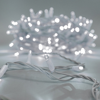 Гирлянда светодиодная Нить 20м 200 LED БЕЛЫЙ белый каучук IP67 постоянное свечение 230В соединяется нужен блок 315-001 NEON-NIGHT