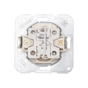 DEA Выключатель (переключатель) 1кл прох. (инд) с/у 10А мех. бежевый KRANZ