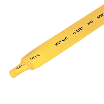 Трубка термоусаживаемая ТУТ нг 10,0/5,0мм, желтая, упаковка 50 шт. по 1м REXANT