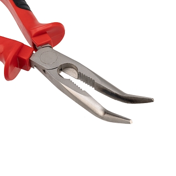 Тонкогубцы изогнутые 200мм никелированные, двухкомпонентные рукоятки REXANT