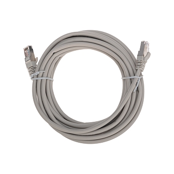Патч-корд F/UTP, CAT 5e, RJ45-RJ45, 26AWG, LSZH, серый, 5м REXANT