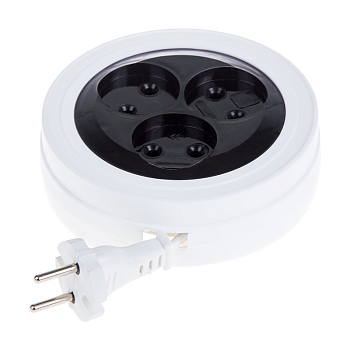 Удлинитель-рулетка STANDARD 3 гнезда, 5м, 2х0,75мм², б/з, белый PROconnect