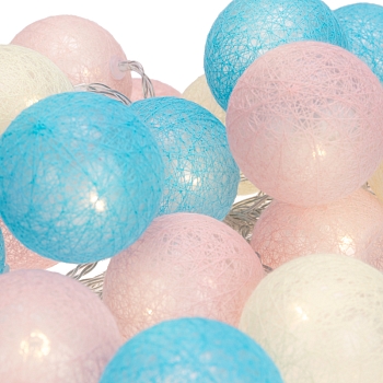 Тайские фонарики Перламутр 5 м, 25 LED, прозрачный ПВХ, цвет свечения теплый белый, питание USB NEON-NIGHT