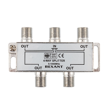 Делитель ТВх4 под F-разъем, 5-1000МГц REXANT