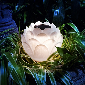 Светильник садовый Лотос, 3000К, 15см, встроенный аккумулятор, солнечная панель, коллекция Пекин REXANT