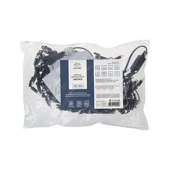 Гирлянда светодиодная Бахрома (Айсикл) 4,8х0,6м 176 LED БЕЛЫЙ черный ПВХ IP65 эффект мерцания 230В нужен блок 303-500 NEON-NIGHT