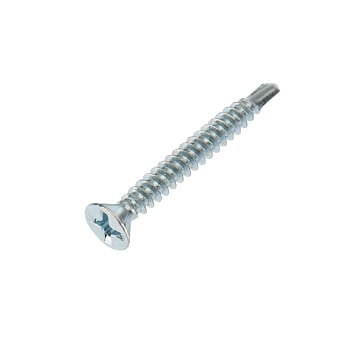 Саморез оконный сверло 3,9х32мм, белый цинк, короб (500 шт/уп) KRANZ