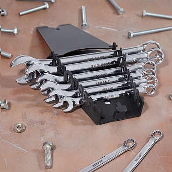 Набор ключей комбинированных (8-19мм), 8 шт, CrV, зеркальное хромирование REXANT