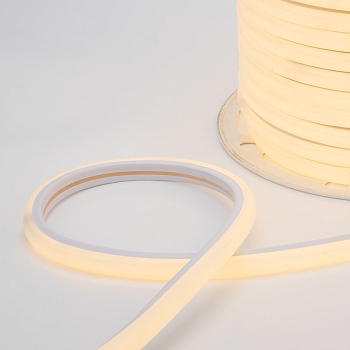 Гибкий неон 16х16мм форма D 144 LED/м ТЕПЛЫЙ БЕЛЫЙ 230В бухта 50м (c комплектом подключения) NEON-NIGHT
