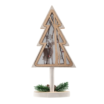 Деревянная фигурка с подсветкой Елка на подставке 14,5х5х30 см