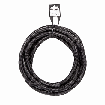 Труба автомобильная гофрированная ПП, Ø12,7мм, разрезная (бухта 5 м/уп) REXANT