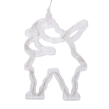 Фигура светодиодная Санта Клаус на присоске с подвесом, цвет белый