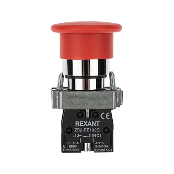 Кнопка XB2-BS грибок красная NC