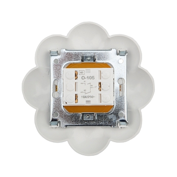 Выключатель двухклавишный HAPPY Ромашка с/у, желтый/белый KRANZ