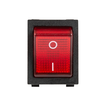 Выключатель клавишный 250В 30А (4с) ON-OFF красный с подсветкой REXANT