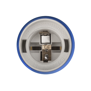 Патрон E27 силиконовый со шнуром 1м синий REXANT