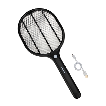 Мухобойка электрическая RX-460 Black, с фонариком и аккумулятором REXANT