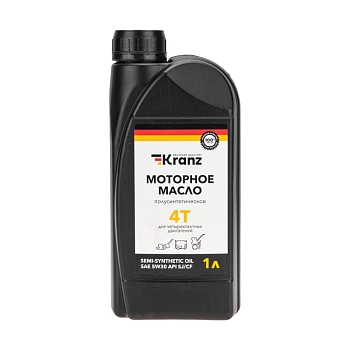 Моторное масло полусинтетическое для 4-хтактных двигателей SAE 5W30, 1л KRANZ