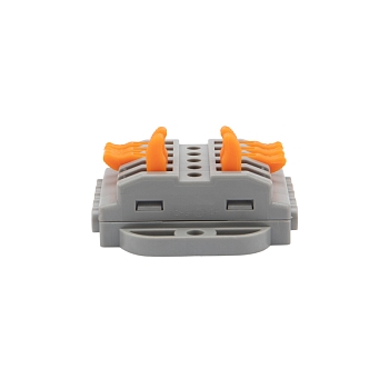 Клемма СМК 222-425P проходная 5 полюсов, с монтажной площадкой (0,08-4 мм²), серая (блистер 4 шт./уп.) REXANT