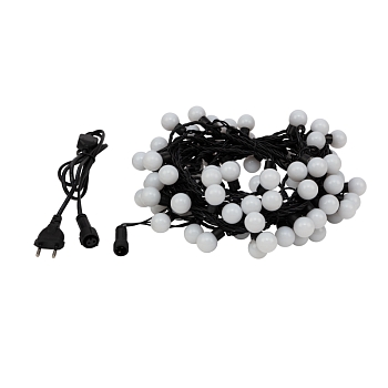 Гирлянда светодиодная Мультишарики Ø23мм 10м 80 LED БЕЛЫЙ черный ПВХ IP65 постоянное свечение 230В нужен блок 303-500 NEON-NIGHT