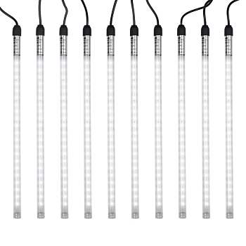 Гирлянда Тающие сосульки комплект 10 шт. х 30см, шаг 100см, 420 LED БЕЛЫЙ, черный каучук, IP65, 24В, соединяется NEON-NIGHT