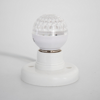 Лампа светодиодная, диаметр 50мм, E27, 9 LED, 1Вт, ТЕПЛЫЙ БЕЛЫЙ, прозрачная колба, 230В NEON-NIGHT