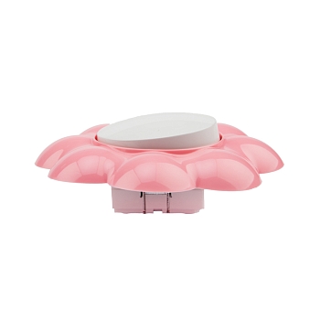 Выключатель одноклавишный HAPPY Цветок с/у, белый/розовый KRANZ