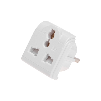 Адаптер сетевой (переходник) с универсальной на Евро вилку F/C2 «Квадрат» 10А б/з белый REXANT