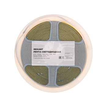Лента светодиодная 24В, COB 14Вт/м, 512 LED/м, 4000К, 8мм, 5м, IP20 REXANT